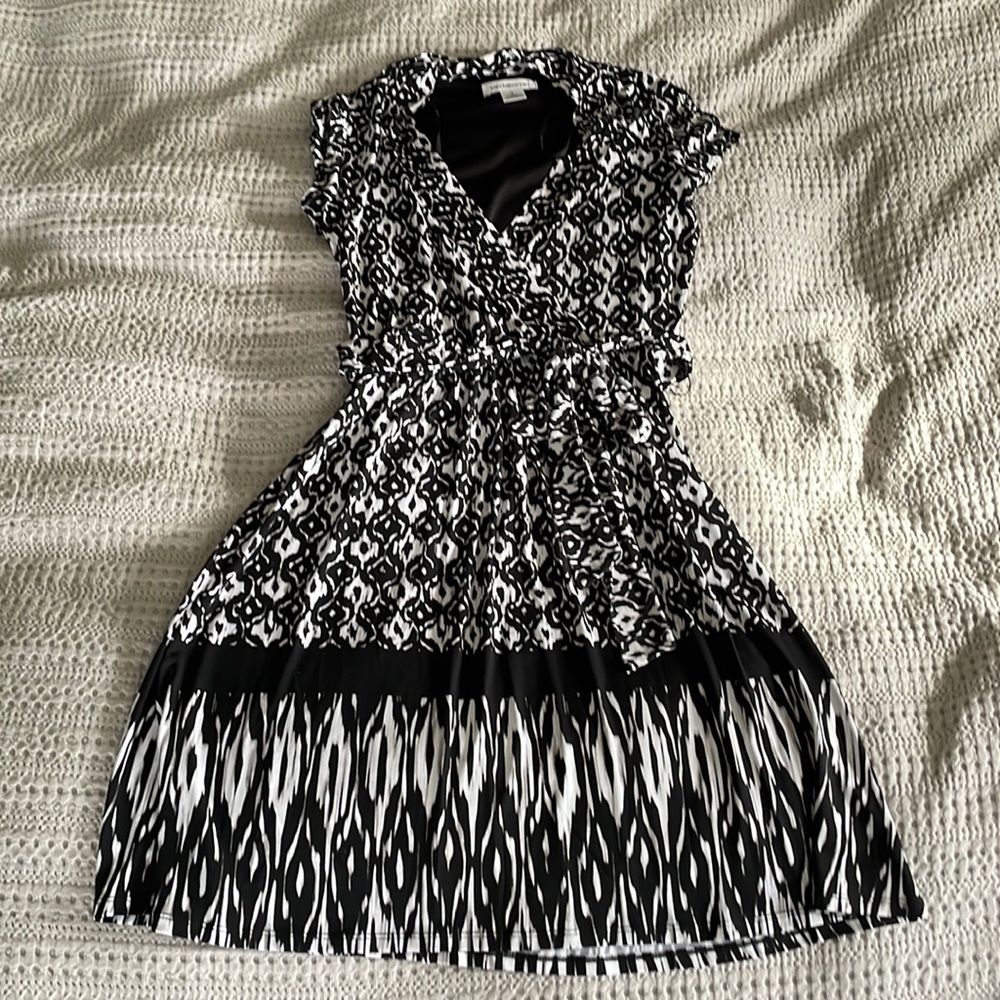 Liz Claiborne Wrap Dress Black & White - Maternity Dress